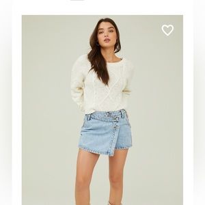Abigail Overlay Denim Skort